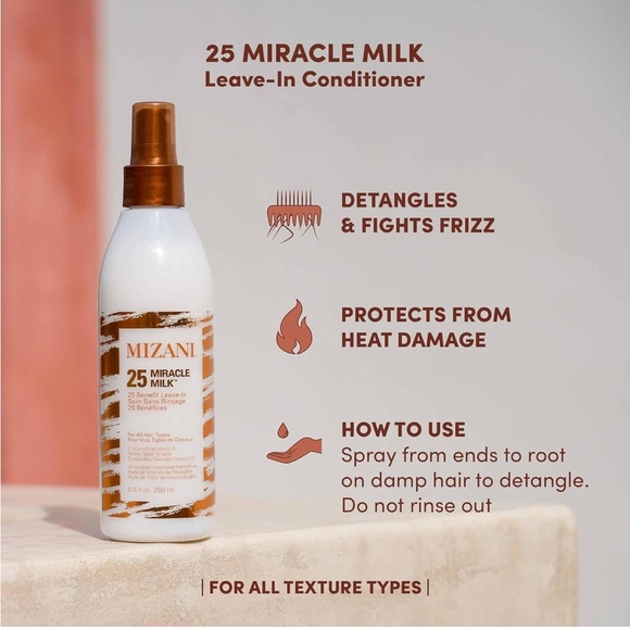🆕 MIZANI Benefit Miracle Milk Leave in Conditioner 8.5 oz size - Picture 2 of 3